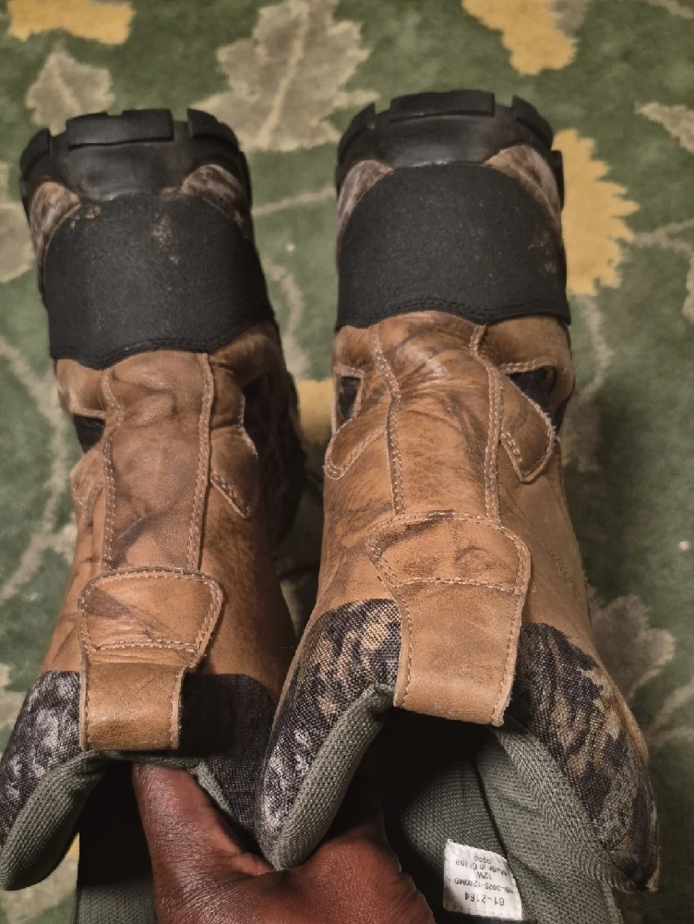 Cabela's Men's Realtree Camo Hunting Boots with Brown Accents